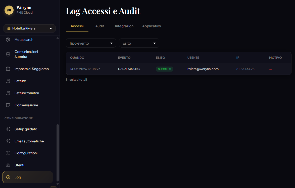 Log Accessi e Audit