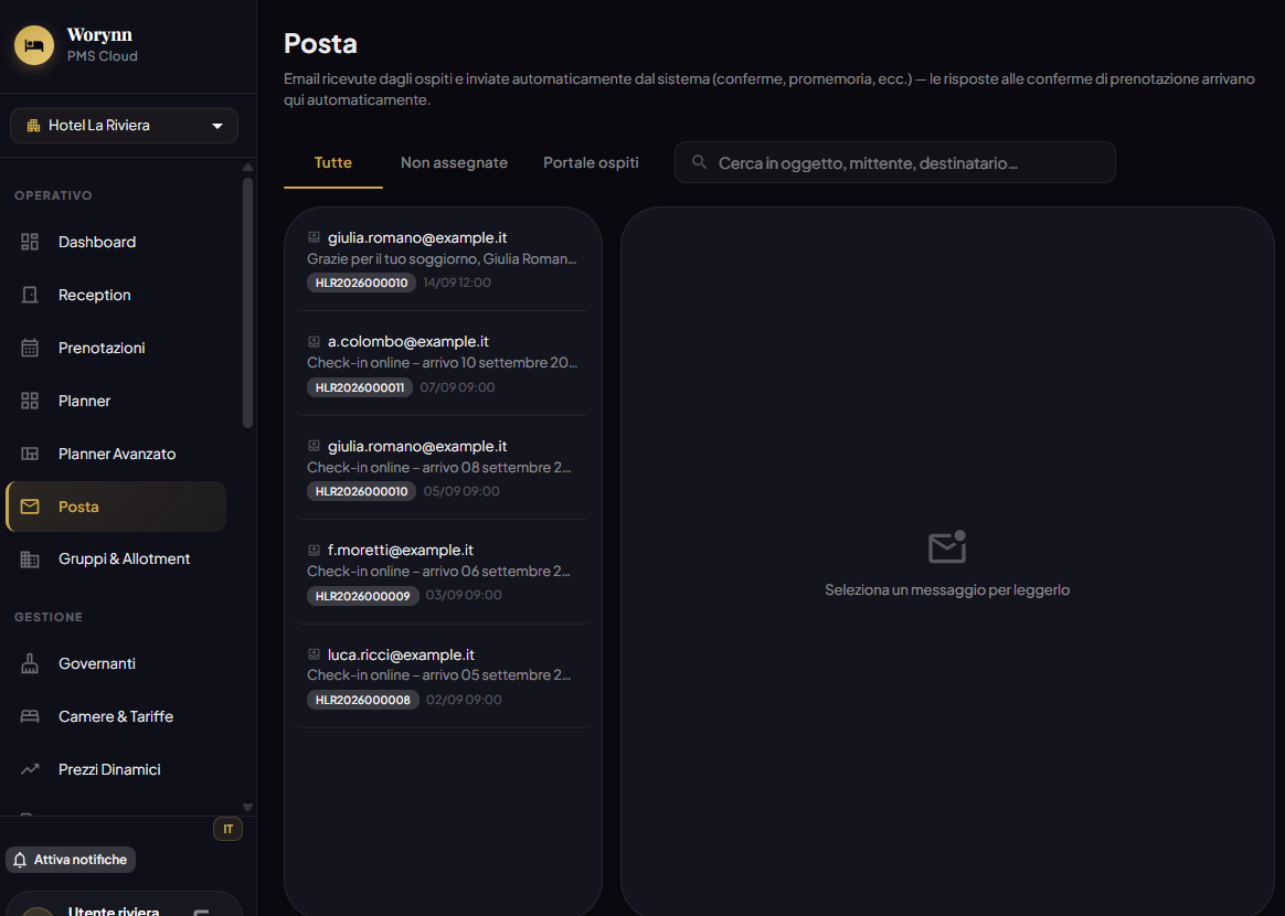 Posta — casella email integrata
